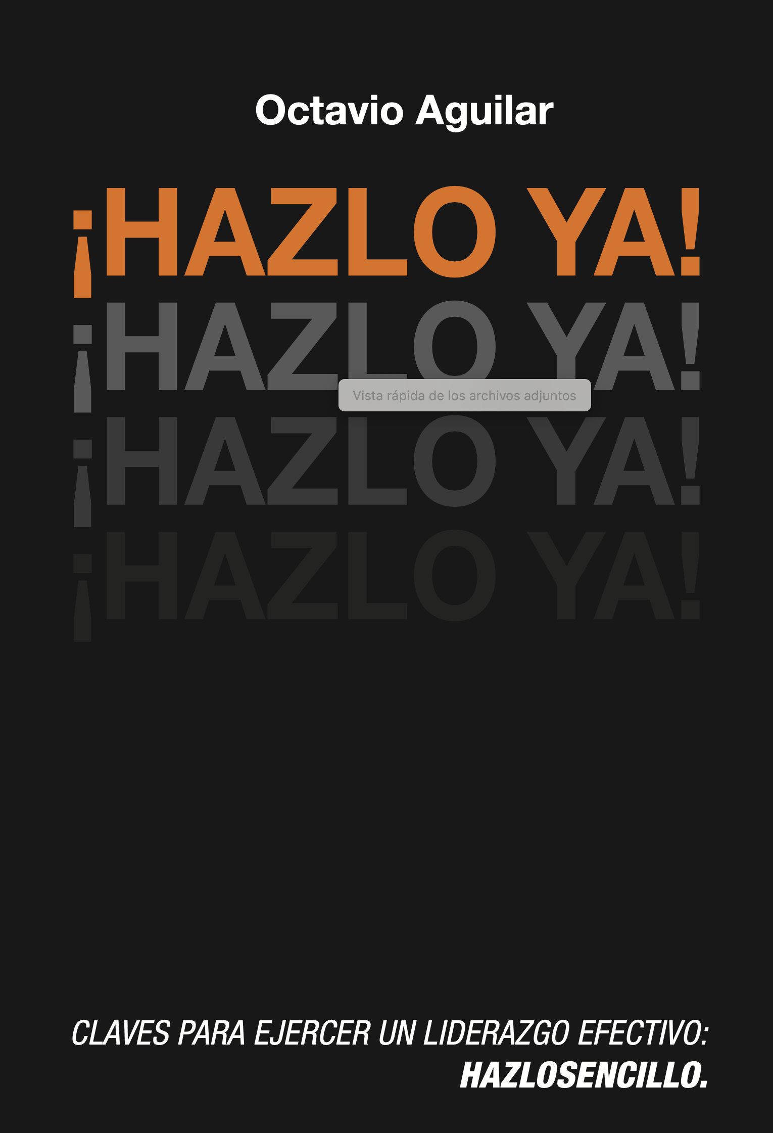 Portada del libro ¡Hazlo Ya! de Octavio Aguilar